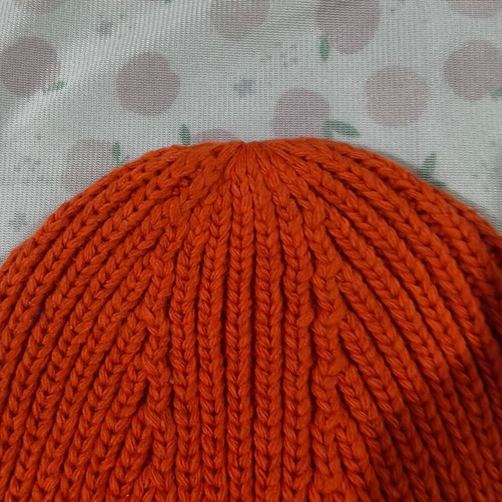 Acne Studios Orange Knit Hat With Smiley Face Logo - Picture 3 of 5